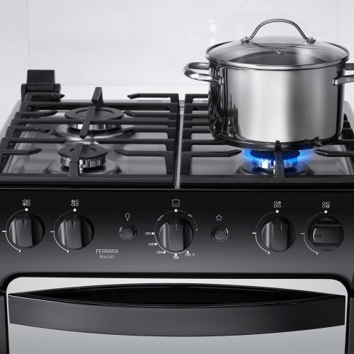 Cocina a Gas Indurama Ferrara Zafiro | 4 Hornillas | MaxGrill modelo FERRARA-ZFO cómpralo en Mi Bodega Ec