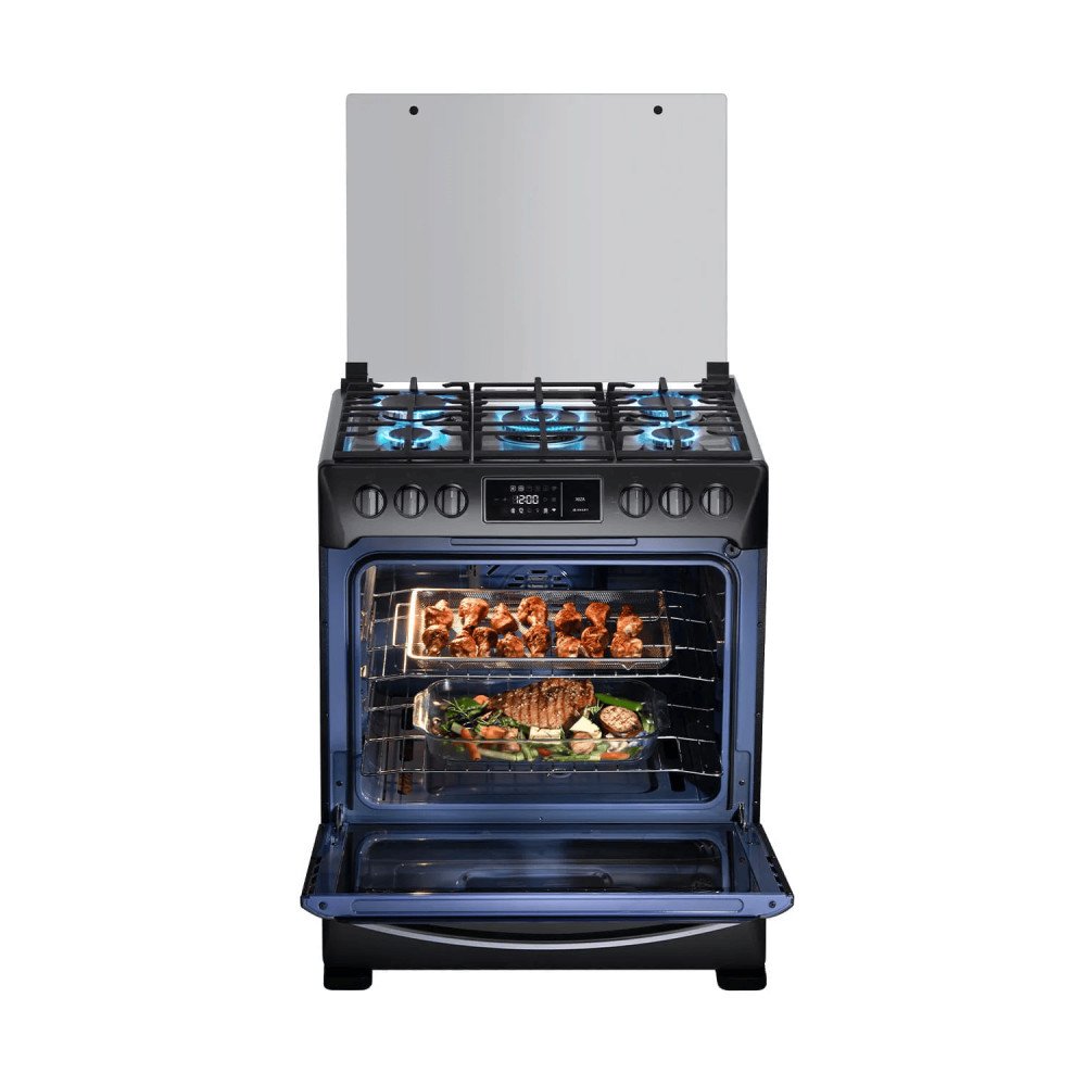 Cocina a Gas Indurama Niza Zafiro Smart | 5 Hornillas | 30" Negro modelo NIZA-ZFO-SMART cómpralo en Mi Bodega Ec
