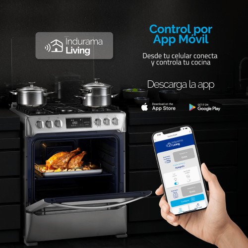 Cocina a Gas Indurama Montecarlos Zafiro Smart | 5 Hornillas | 30" Croma modelo MONTECARLOS-ZFO-SMART cómpralo en Mi Bodega Ec