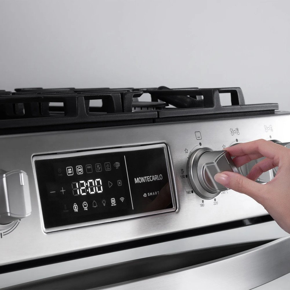 Cocina a Gas Indurama Montecarlos Zafiro Smart | 5 Hornillas | 30" Croma modelo MONTECARLOS-ZFO-SMART cómpralo en Mi Bodega Ec