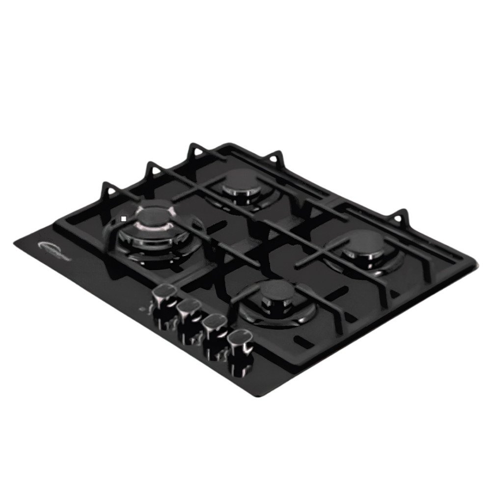 Encimera a gas Continental GB6094GB empotrable de vidrio | 4 quemadores, encendido eléctrico, sistema corta gas