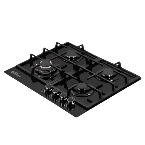 Encimera a gas Continental GB6094GB empotrable de vidrio | 4 quemadores, encendido eléctrico, sistema corta gas modelo GB6094GB cómpralo en Mi Bodega Ec