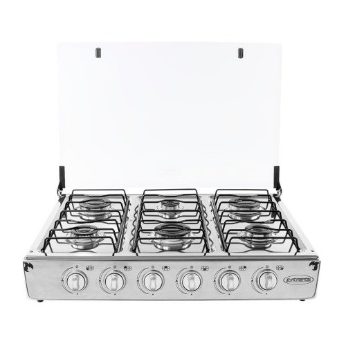 Encimera a gas Continental GB6094GB empotrable de vidrio | 4 quemadores, encendido eléctrico, sistema corta gas