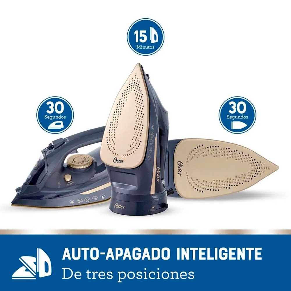 Plancha de vapor inalámbrica Oster | 2 en 1 con suela de cerámica, azul modelo GCSTCC5000-013 cómpralo en Mi Bodega Ec