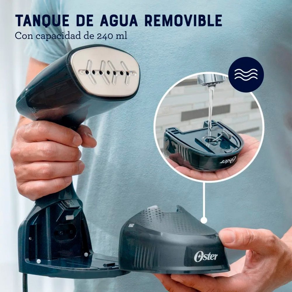 Vaporizador de telas portátil Oster | cable de 2,5 mts, capacidad de 240 ml color negro
