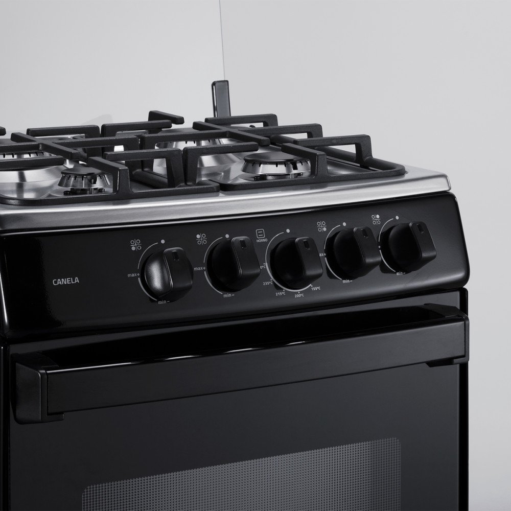Cocina a Gas Indurama Canela| 4 Hornillas | 20" Negro modelo CANELA cómpralo en Mi Bodega Ec