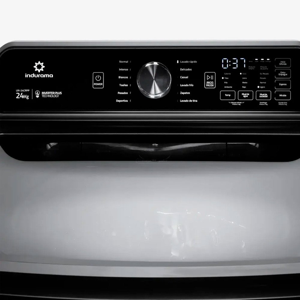 Lavadora Automática Indurama LRI-24CRPP | 24 Kg | Digital Titanium