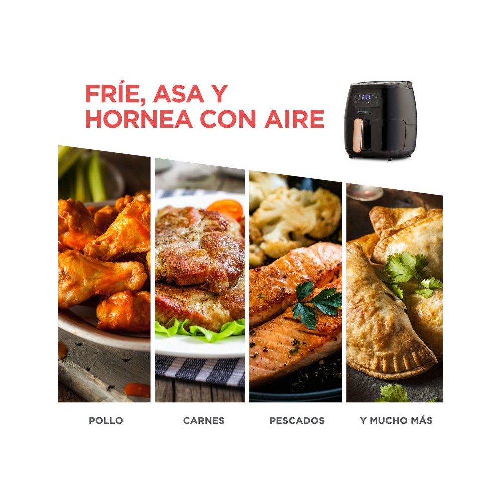 Freidora de Aire Black & Decker 5.7Lt. |HFD5055B 1500 Watts