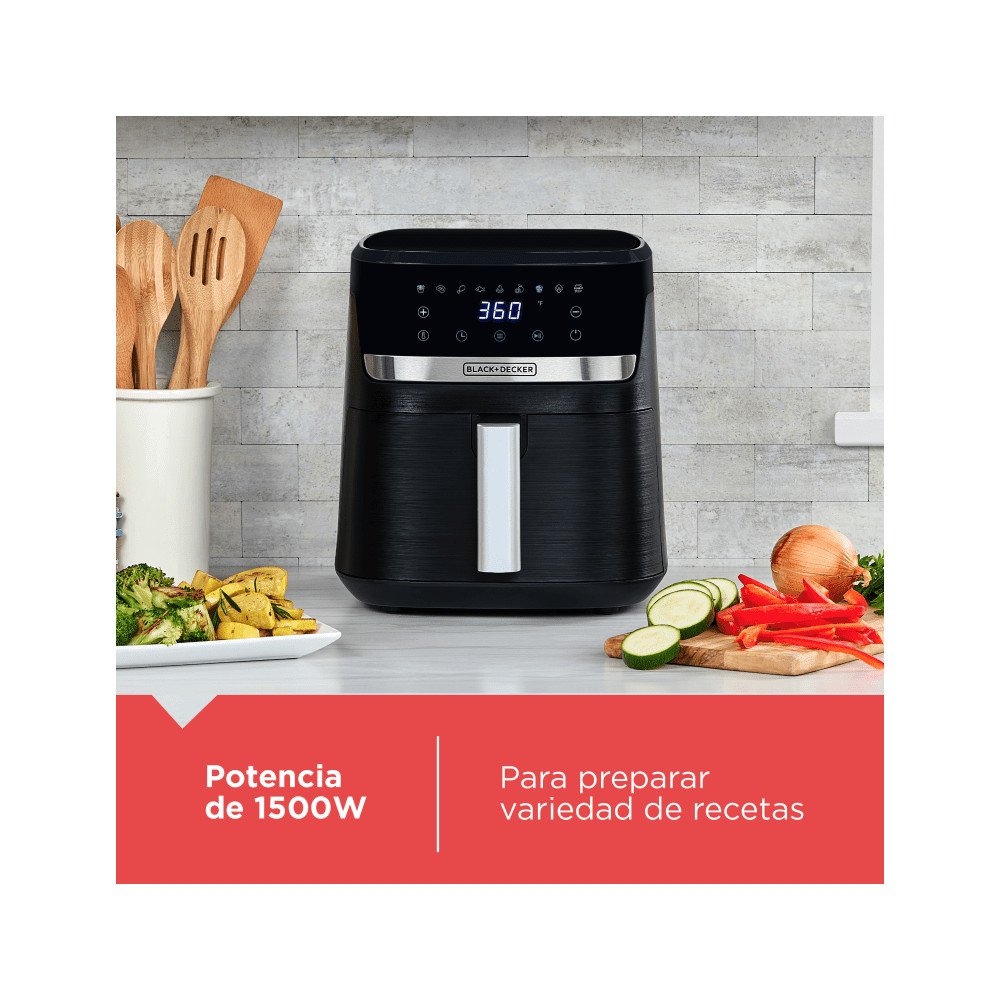 Freidora de Aire Black & Decker 5.5Lt.|AFBD62-1BDLA 1500 Watts modelo AFBD62-1BDLA cómpralo en Mi Bodega Ec