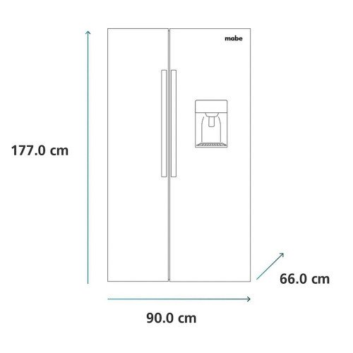Refrigeradora Mabe MSE521QMLSS0| 565 Lt. | Side By Side modelo MSE521QMLSS0 cómpralo en Mi Bodega Ec