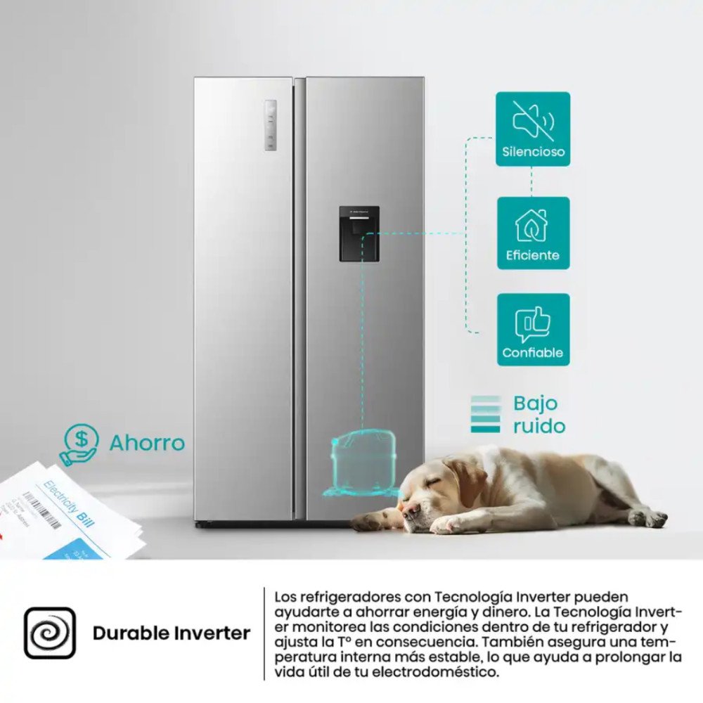 Refrigeradora Hisense RS3P558NMCB| 568 Lt. |Side By Side