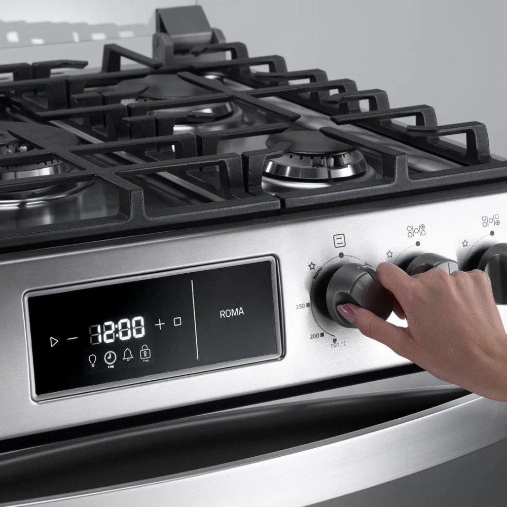 Cocina a Gas Indurama Roma Zafiro | 5 Hornillas| MaxGrill modelo ROMA-ZFO cómpralo en Mi Bodega Ec