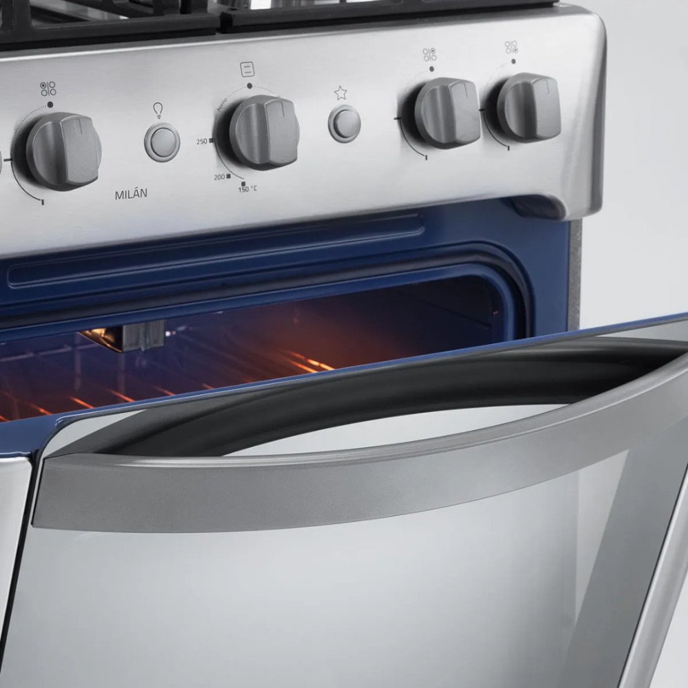 Cocina a Gas Indurama Milan Zafiro | 4 Hornillas |MaxGrill modelo MILAN-ZFO cómpralo en Mi Bodega Ec