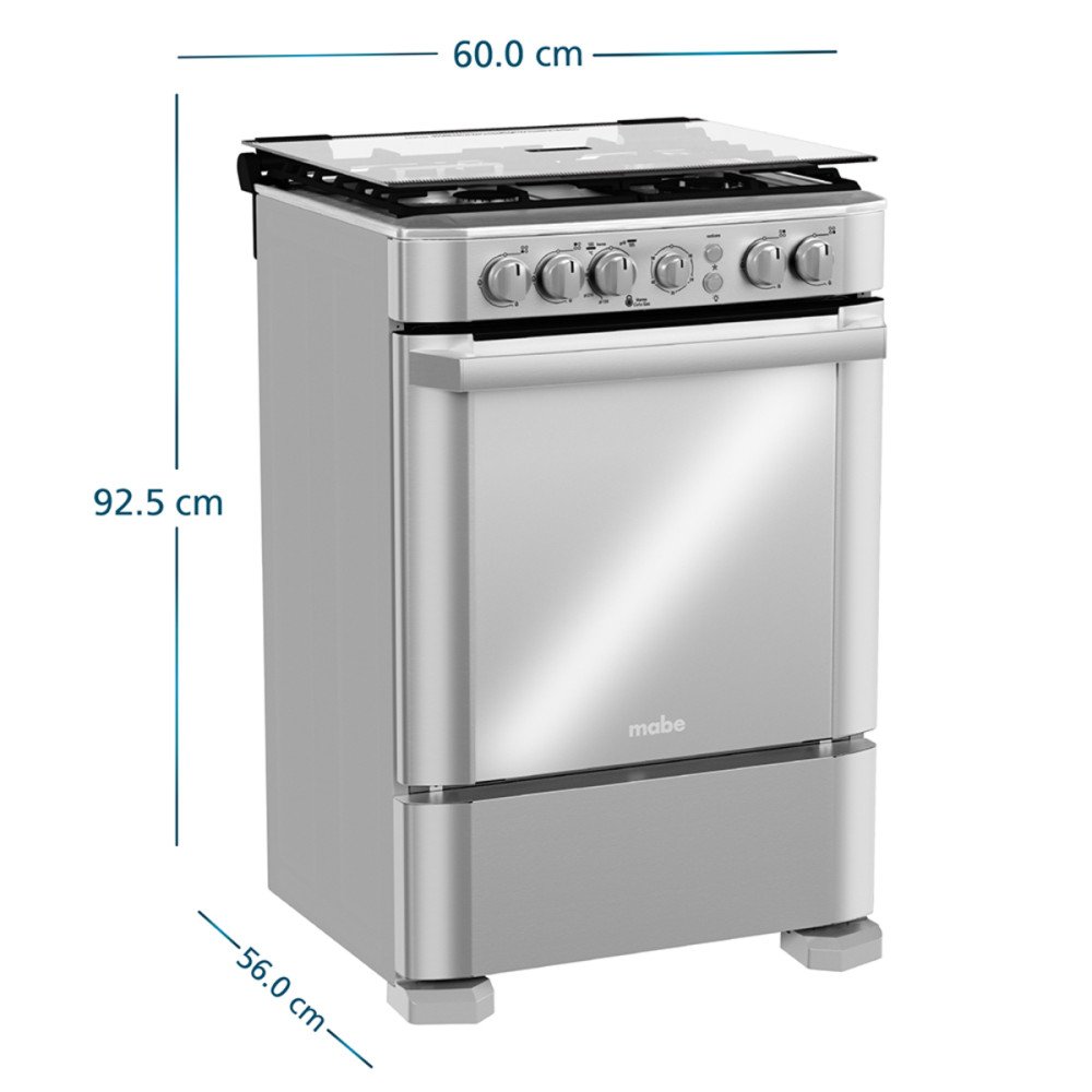 Cocina a Gas Mabe EM6095FX2| 4 Hornillas | 60 cm modelo EM6095FX2 cómpralo en Mi Bodega Ec