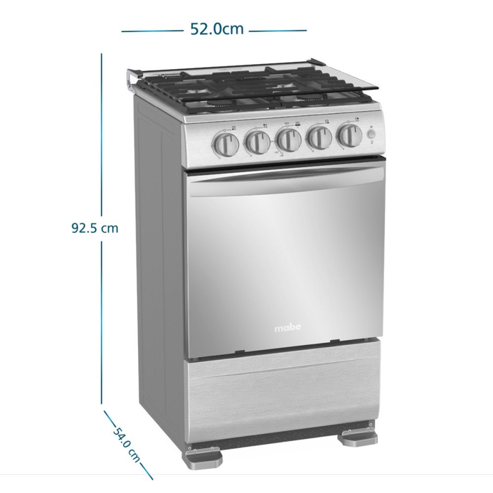 Cocina a Gas Mabe EM5130FX1| 4 Hornillas | 52 cm modelo EM5130FX1 cómpralo en Mi Bodega Ec