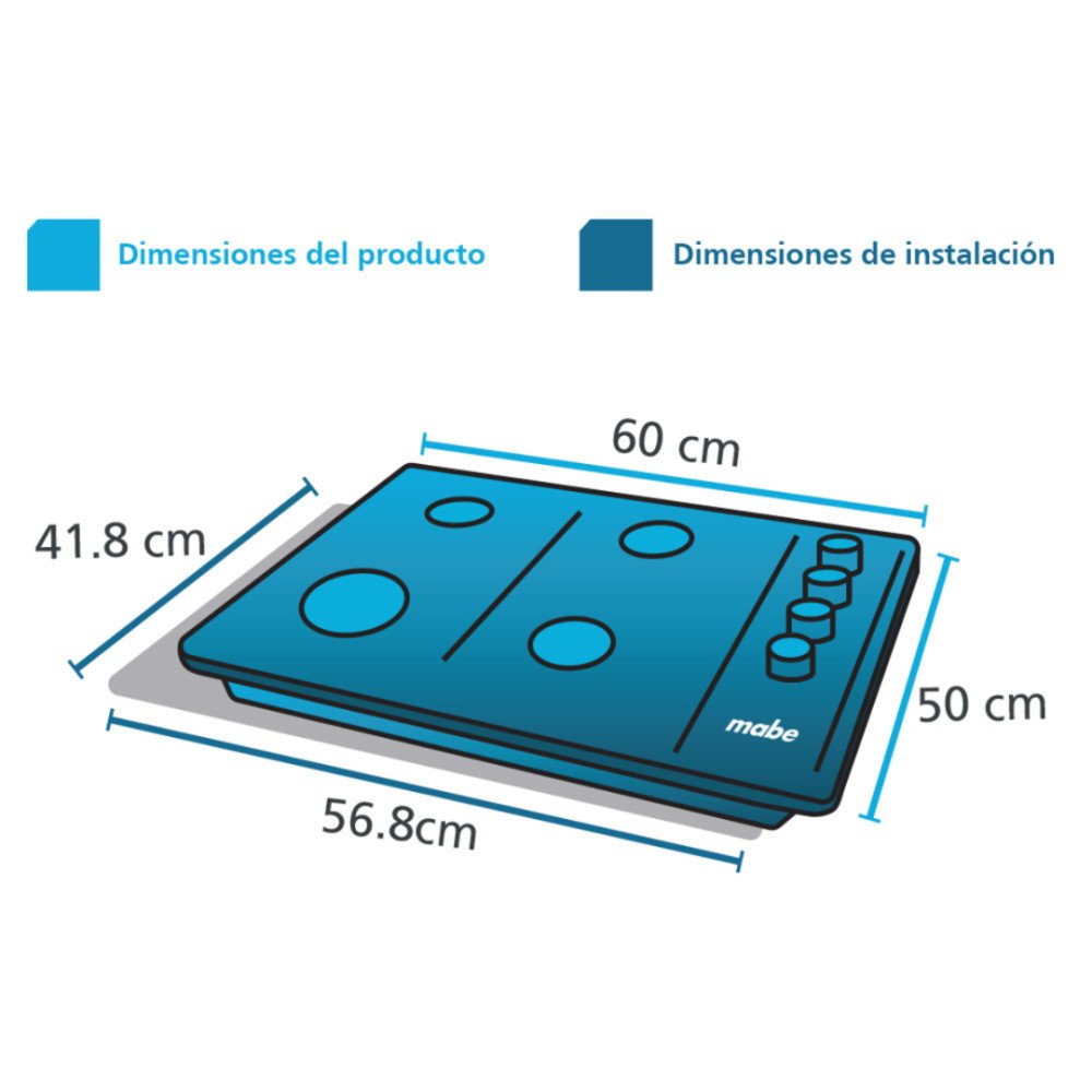 Encimera Mabe CMG6054LA-2EC| 4 Hornillas