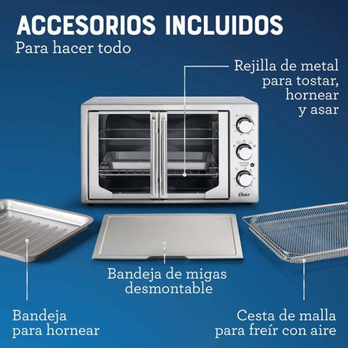 Horno y Freidora de Aire Oster 42Lt. | French Door modelo TSSTTVFDMAF-013 cómpralo en Mi Bodega Ec