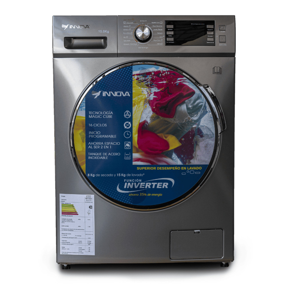 Lavadora Secadora Innova 15Kg| IN-LAVA-SECA-15-MI| Carga Frontal modelo LAVA-SECA-15-MI cómpralo en Mi Bodega Ec