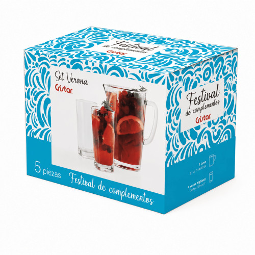 Set de Vasos y Jarra Verona |5 Piezas modelo VERONA cómpralo en Mi Bodega Ec