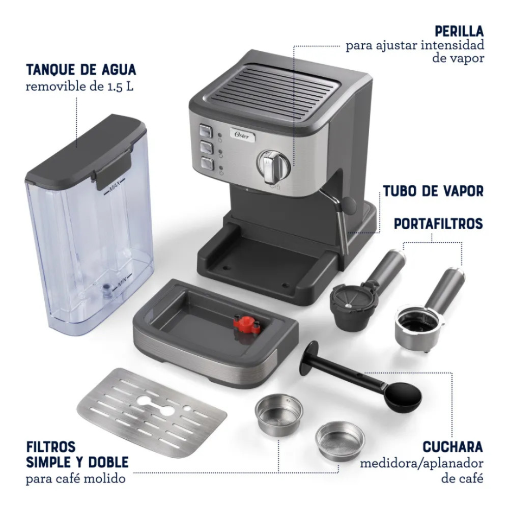 Cafetera Oster Expresso BVSTEM5502 |8 tazas modelo BVSTEM5502 cómpralo en Mi Bodega Ec