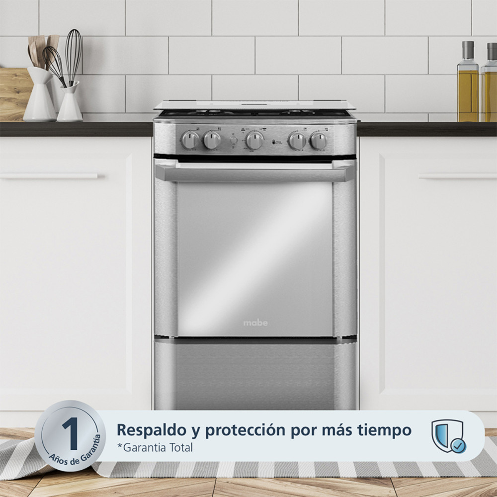 Cocina a Gas Mabe EM6060FX3| 4 Hornillas | 60 cm