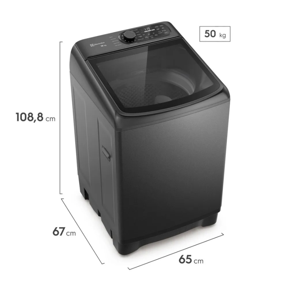 Lavadora Digital Electrolux 18kg | EWIY18F7XSZX | Carga Superior