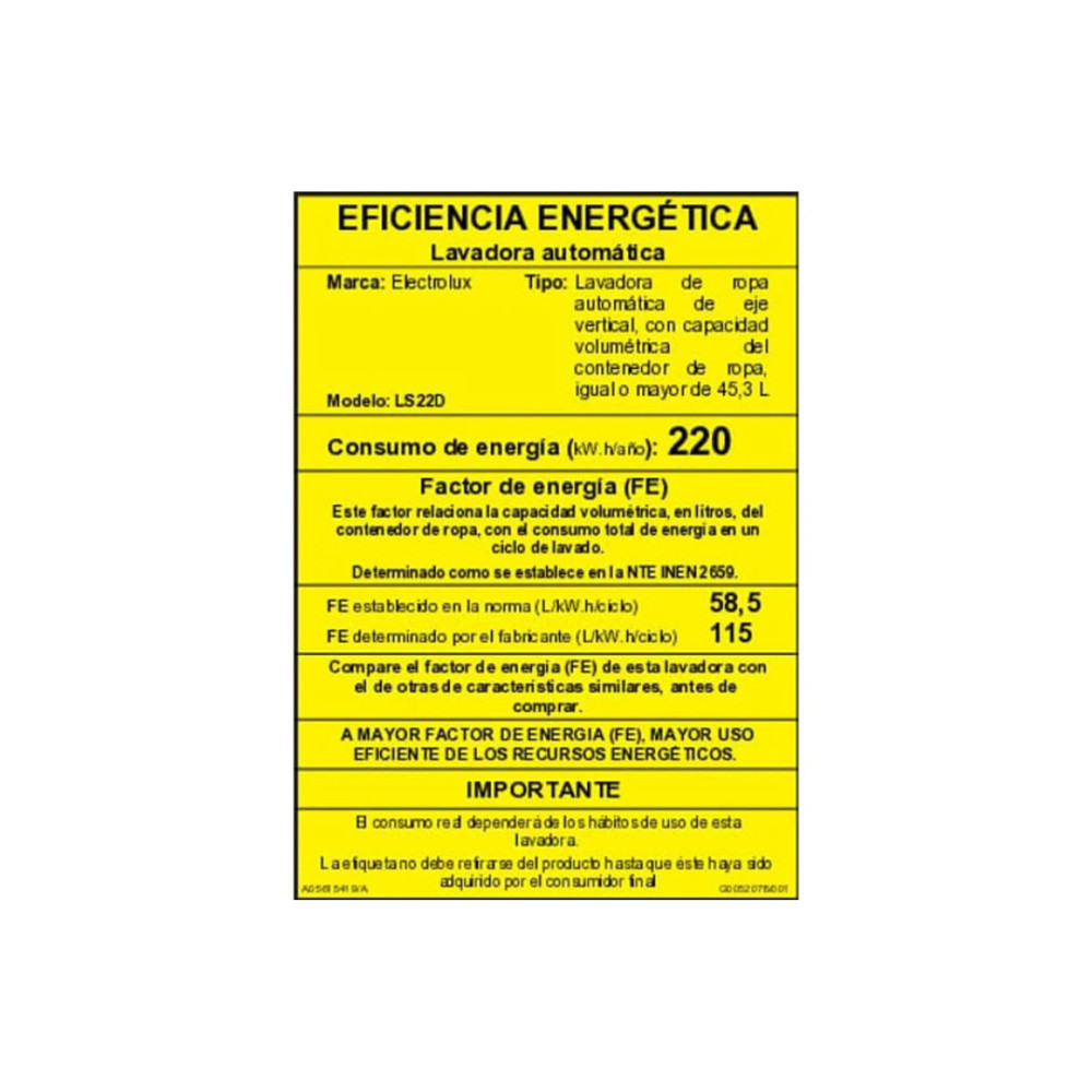 Lavadora Digital Silver Electrolux 22kg | LS22D | Carga Superior modelo LS22D cómpralo en Mi Bodega Ec