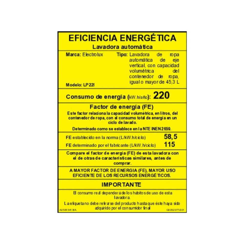 Lavadora Digital Negro Electrolux 22kg | LP22I | Carga Superior modelo LP22I cómpralo en Mi Bodega Ec