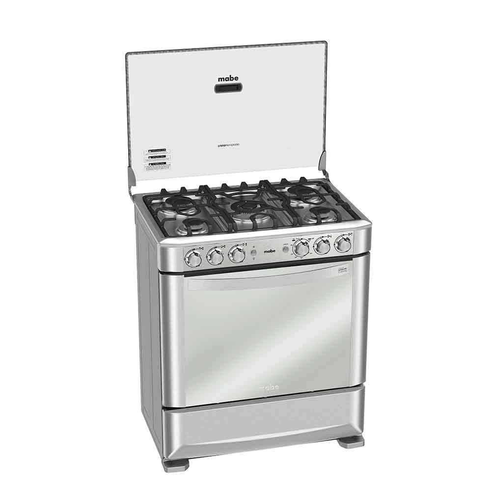 Cocina a Gas Mabe EM7640FX0 | 5 Hornillas | Grill Luz en Horno | Parrilla de Hierro 76 cm modelo EM7640FX0 cómpralo en Mi Bodega Ec