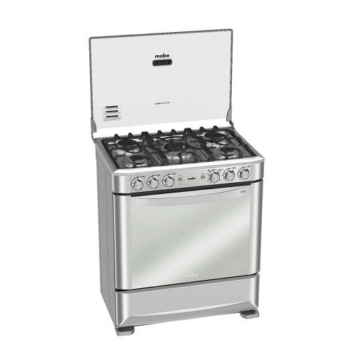 Cocina a Gas Mabe EM7640FX0 | 5 Hornillas | Grill Luz en Horno | Parrilla de Hierro 76 cm modelo EM7640FX0 cómpralo en Mi Bodega Ec