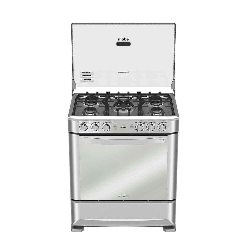 Cocina a Gas Mabe EM7640FX0 | 5 Hornillas | Grill Luz en Horno | Parrilla de Hierro 76 cm modelo EM7640FX0 cómpralo en Mi Bodega Ec