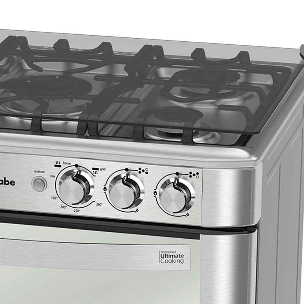 Cocina a Gas Mabe EM7640FX0 | 5 Hornillas | Grill Luz en Horno | Parrilla de Hierro 76 cm modelo EM7640FX0 cómpralo en Mi Bodega Ec