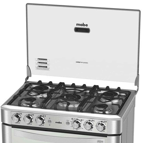 Cocina a Gas Mabe EM7640FX0 | 5 Hornillas | Grill Luz en Horno | Parrilla de Hierro 76 cm modelo EM7640FX0 cómpralo en Mi Bodega Ec