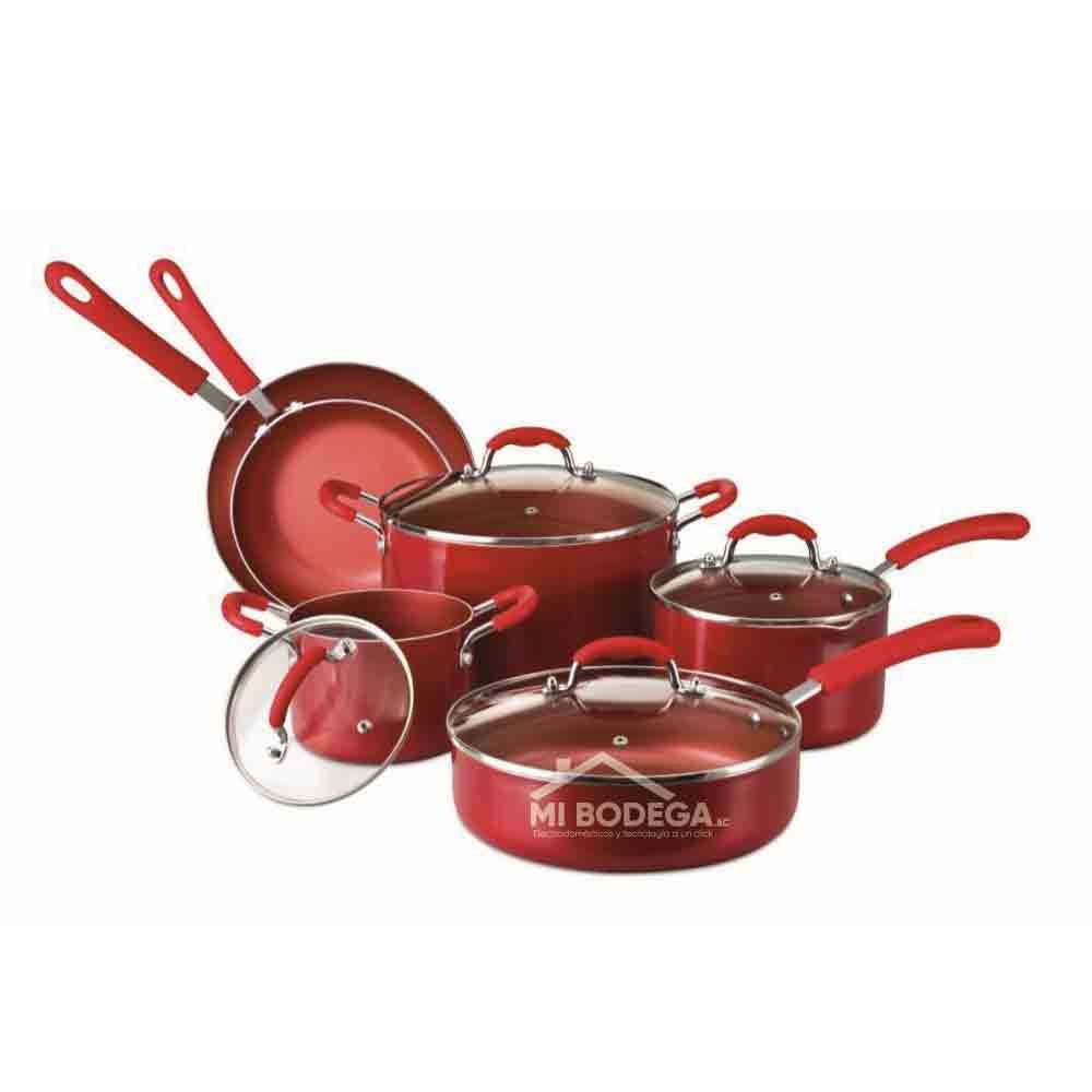 OSTER | JUEGO DE OLLAS 10 PIEZAS |ALUMINIO modelo OS-16718 cómpralo en Mi Bodega Ec