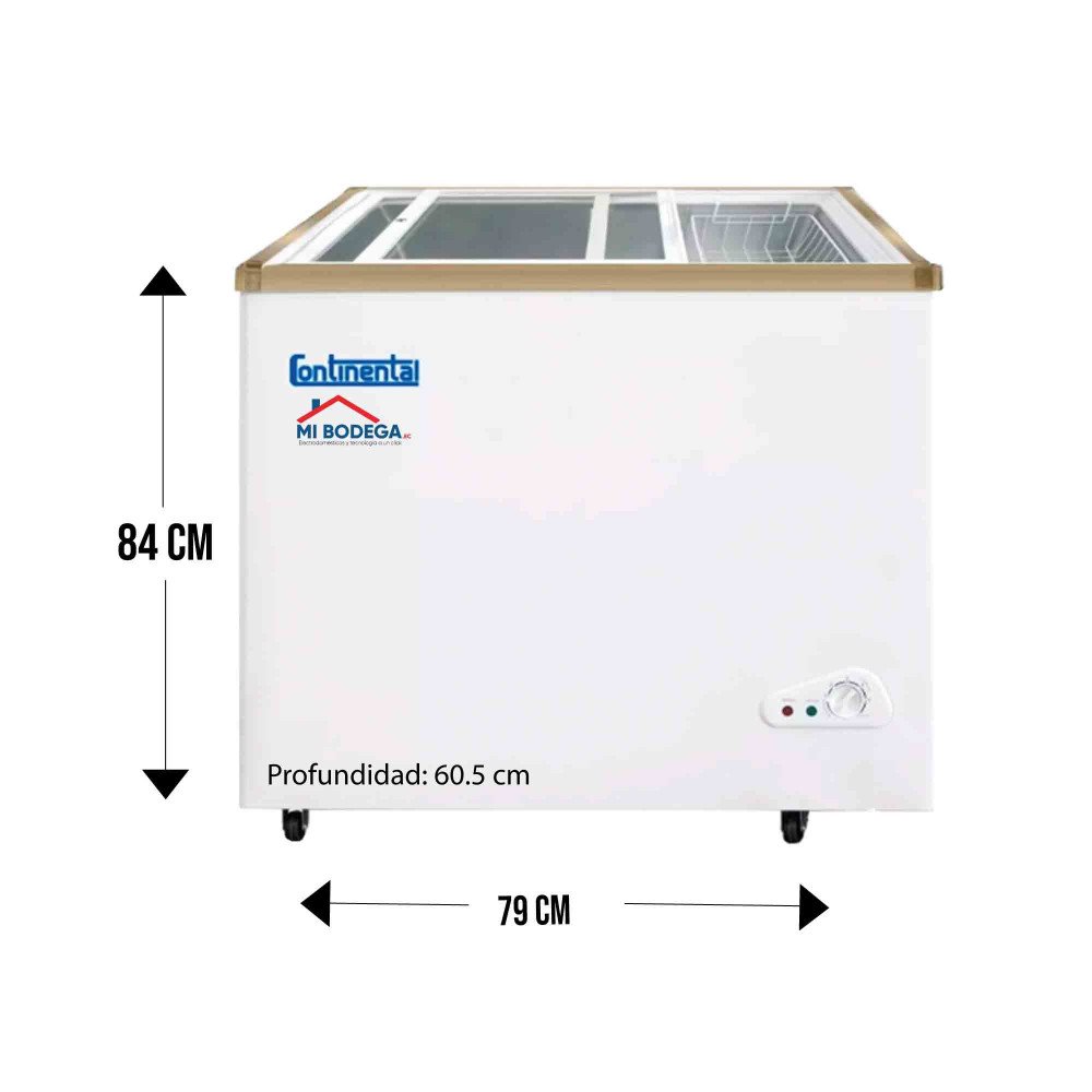 Congelador Continental, 168L, Tapa de vidrio