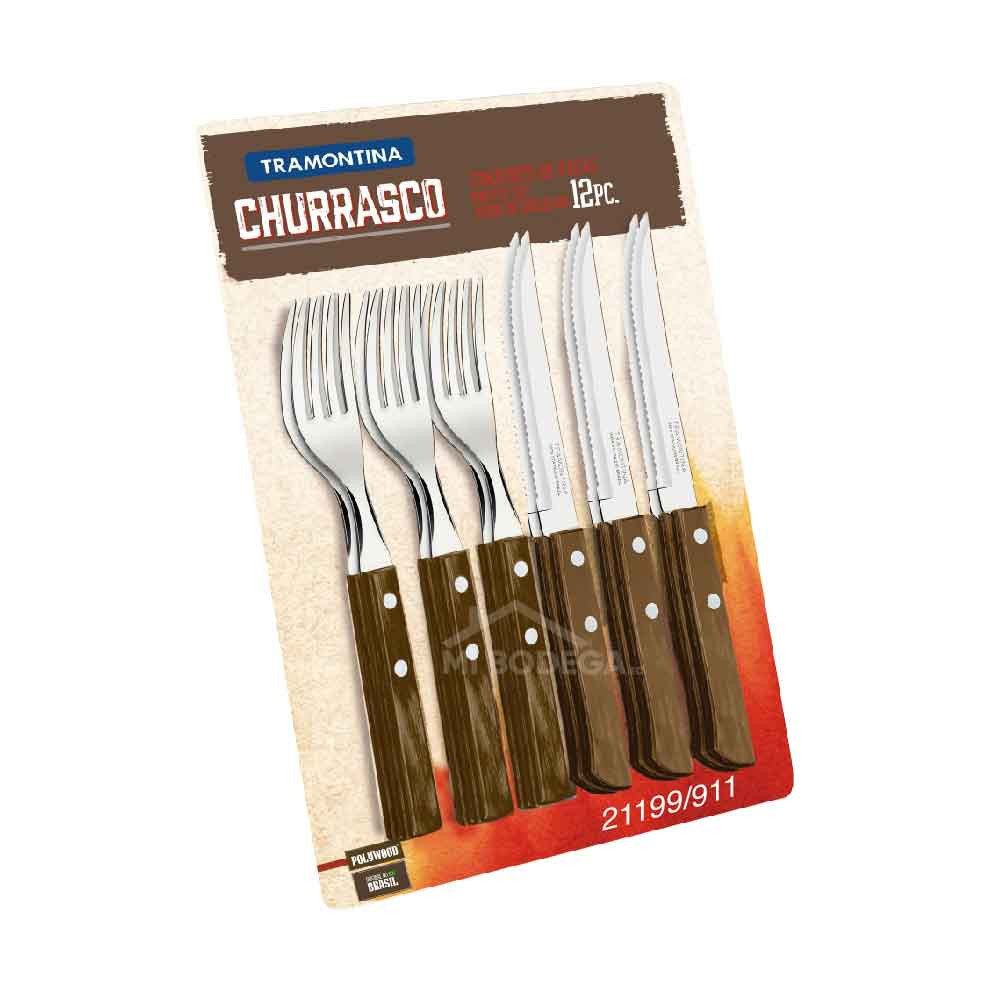Tramontina Jgo P/Asado 12Pzs Poywood modelo 21199/911 cómpralo en Mi Bodega Ec