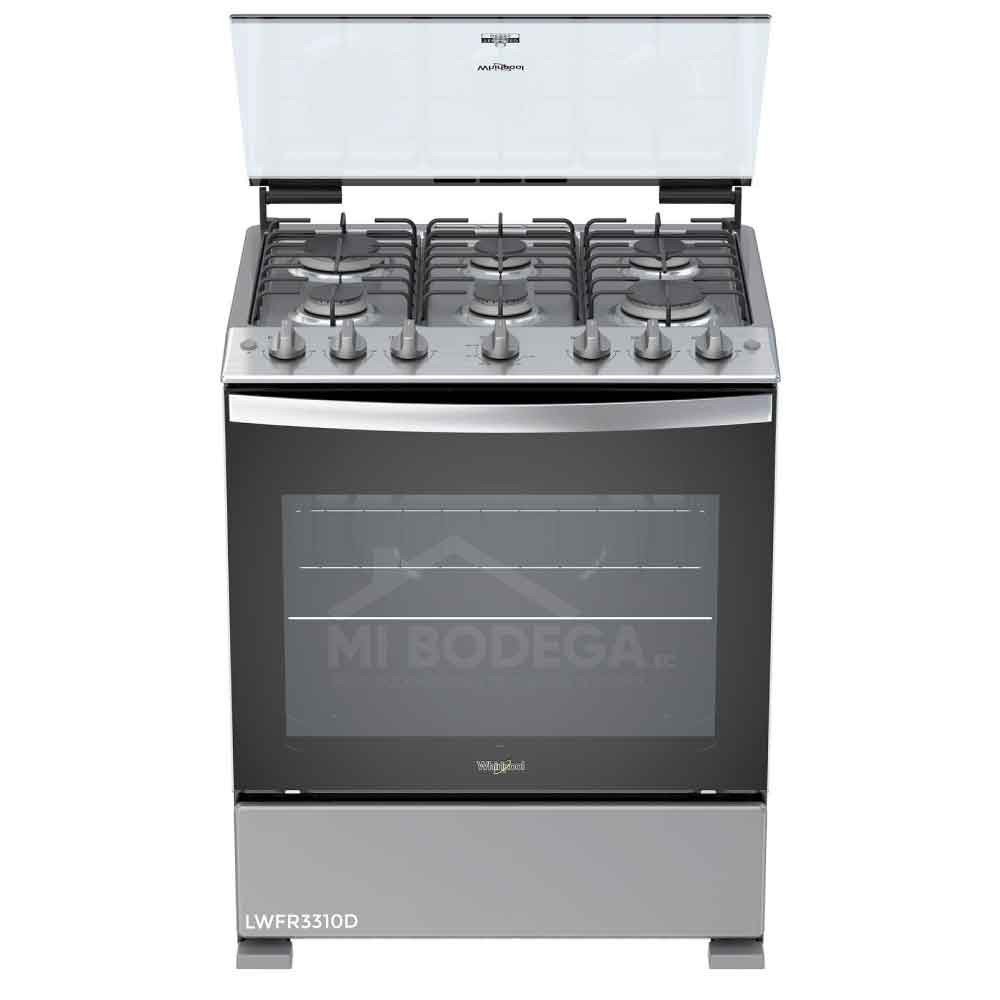 Cocina a Gas Whirpool LWFR3310D | 6 Hornillas | Encendido Luz 30" Silver modelo LWFR3310D cómpralo en Mi Bodega Ec