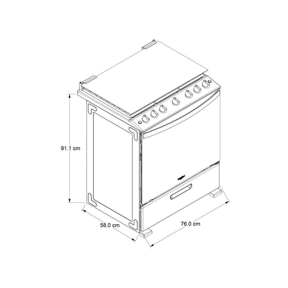 Cocina a Gas Whirpool LWFR3310D | 6 Hornillas | Encendido Luz 30" Silver Cocina a Gas Whirpool LWFR3310D | 6 Hornillas | Encendido Luz 30" Silver