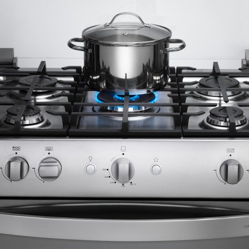 Cocina a Gas Indurama Turin Zafiro | 5 Hornillas | MaxGrill modelo TURIN-ZFO cómpralo en Mi Bodega Ec