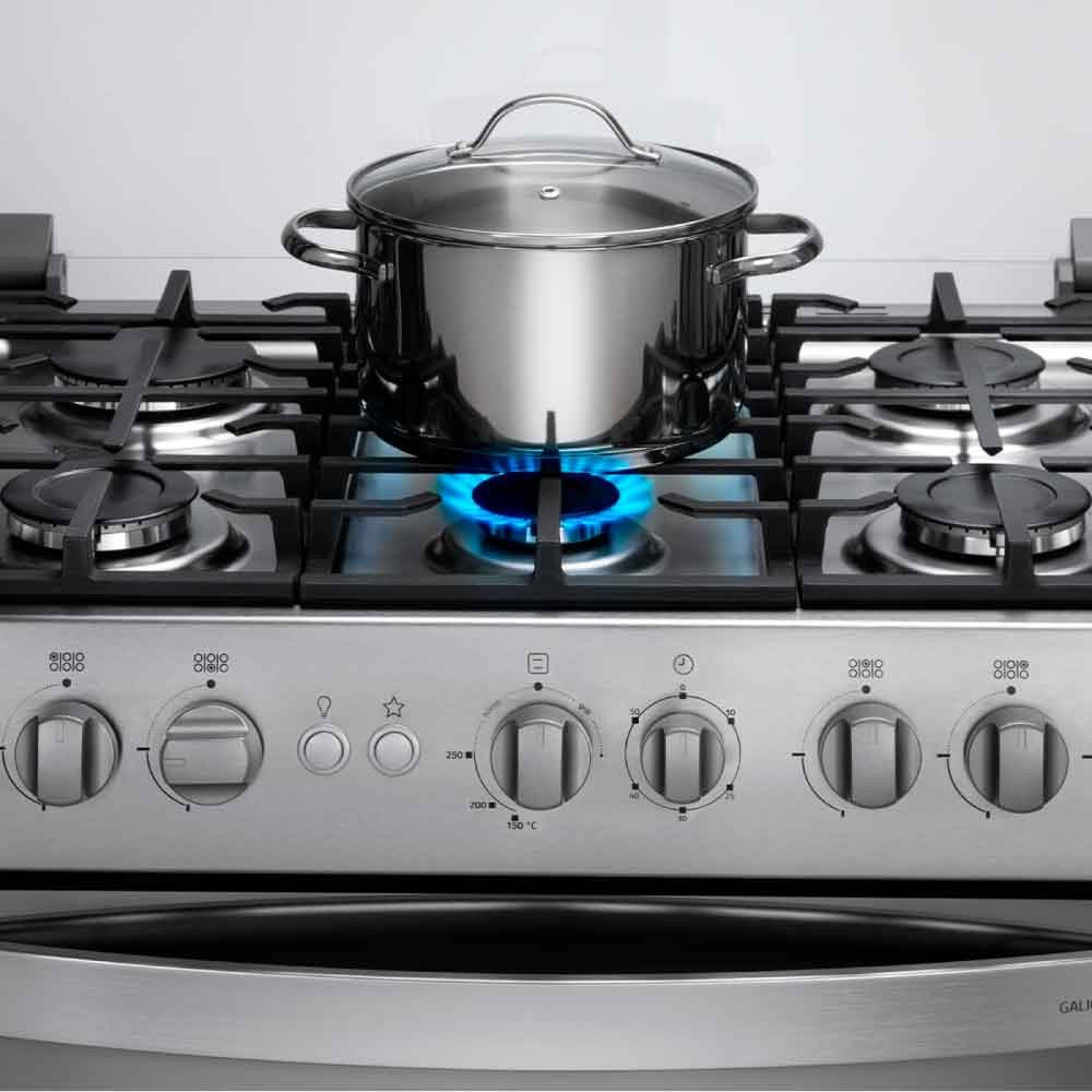 Cocina a Gas Indurama Galicia Zafiro | 6 Hornillas | MaxGrill modelo GALICIA-ZFO cómpralo en Mi Bodega Ec