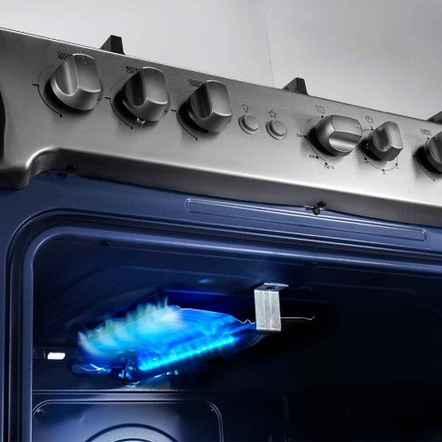 Cocina a Gas Indurama Galicia Zafiro | 6 Hornillas | MaxGrill modelo GALICIA-ZFO cómpralo en Mi Bodega Ec