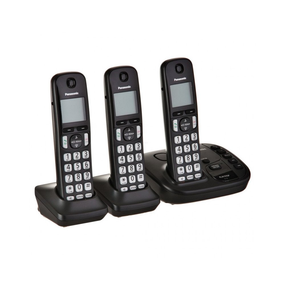 Panasonic Telefono Inalambrico 3 Auriculares Digital Negro modelo KX-TGD223LAB cómpralo en Mi Bodega Ec