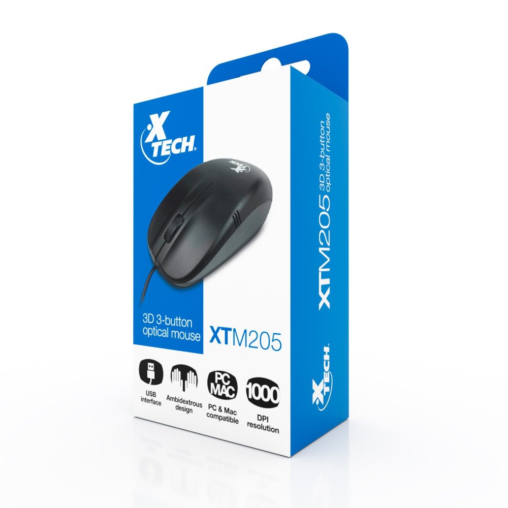 Xtech Mouse Xtm-205 Negro Cable