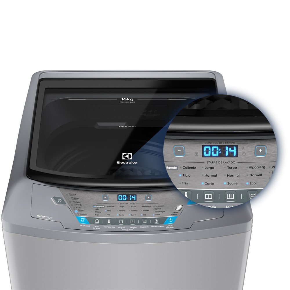 Lavadora Automática Electrolux EWIX16F6ESG | 16 Kg Digital Silver