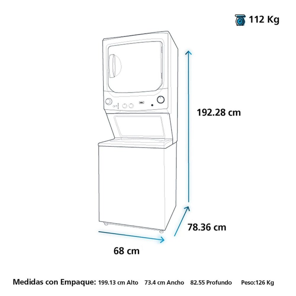 MABE | TORRE DE LAVADO A GAS 20 KG | BLANCO