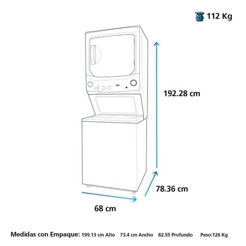 MABE | TORRE DE LAVADO A GAS 20 KG | BLANCO modelo MCL2040PSBB0 cómpralo en Mi Bodega Ec