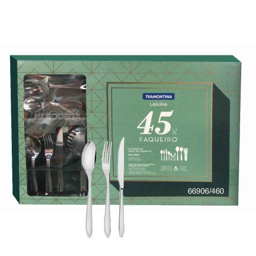 Juego de cubiertos para asado Tramontina Laguna, de 45 piezas, fabricado en acero inoxidable modelo 66906/460 cómpralo en Mi Bodega Ec