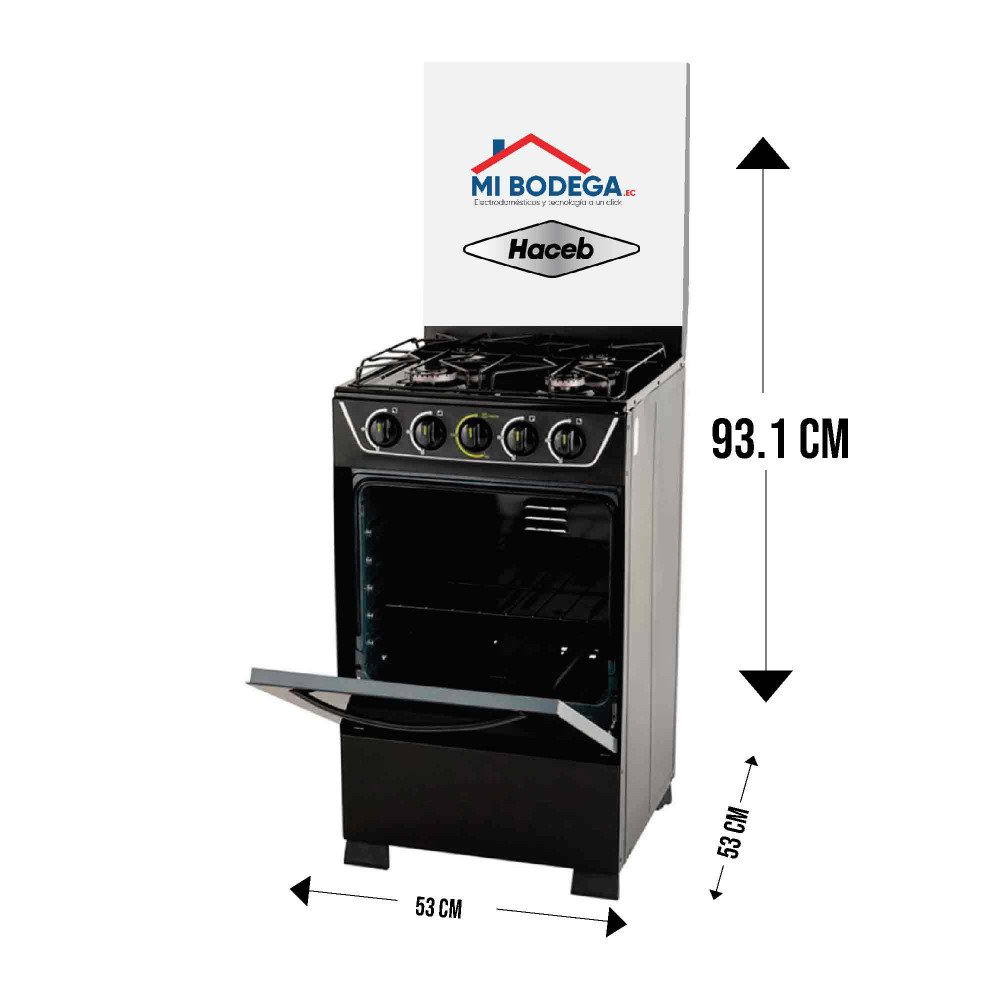 Cocina a Gas Haceb CO60V | 4 Hornillas | Grill Eléctrico modelo CO60V cómpralo en Mi Bodega Ec