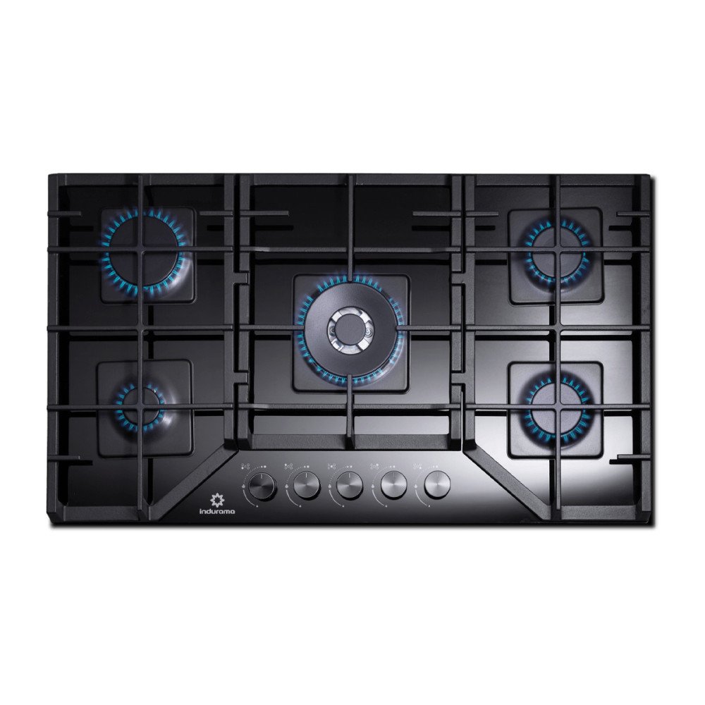 INDURAMA | ENCIMERA 5H A GAS 110V |  VIDRIO ENCENDIDO ELÉCTRICO NEGRO modelo EGI-905VDNE cómpralo en Mi Bodega Ec