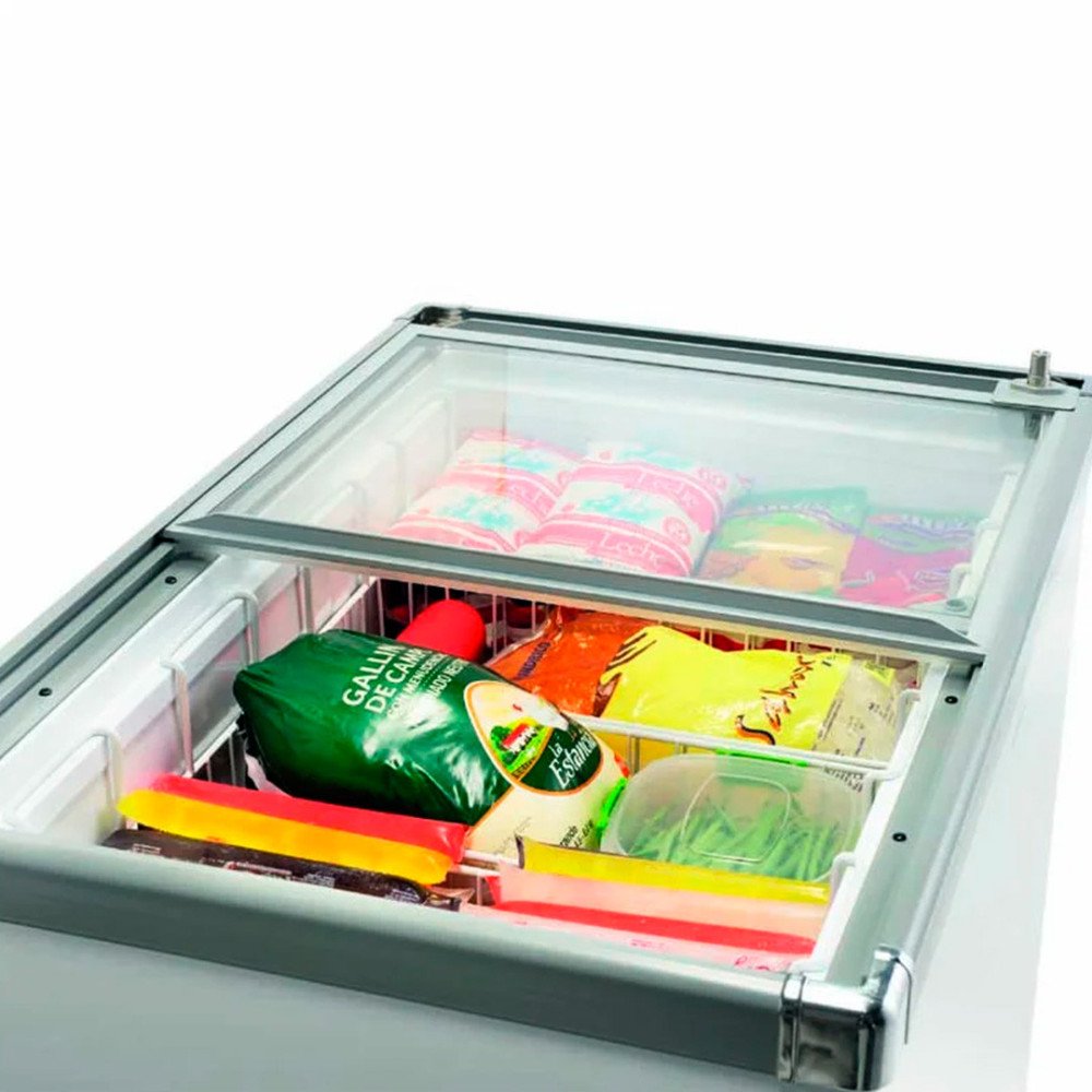 INDURAMA | CONGELADOR 200 LITROS | TAPA DE VIDRIO BLANCO